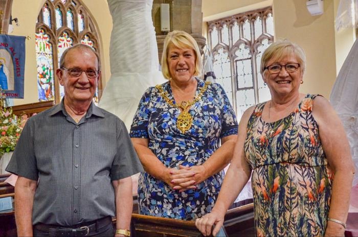 The Worshipful The Mayor of Charnwood, Cllr Brenda Seaton CC, with John Tebbutt (Churchwarden) and Sheila Langley (Lay Reader and Event Organiser)    Photo – Kev Tebbutt