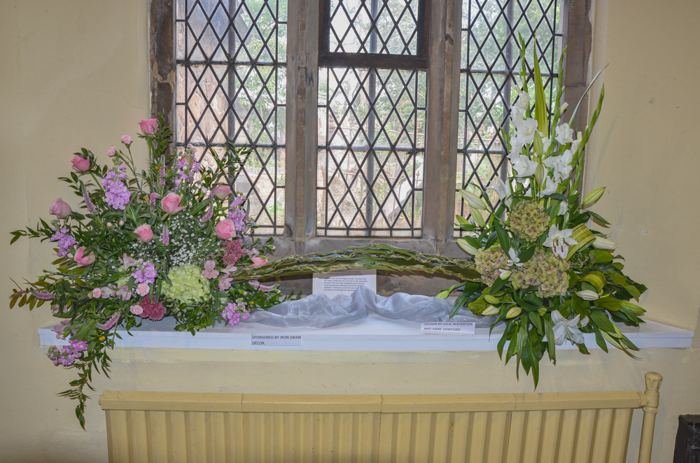 Floral display in church for the 800th anniversary celebrations